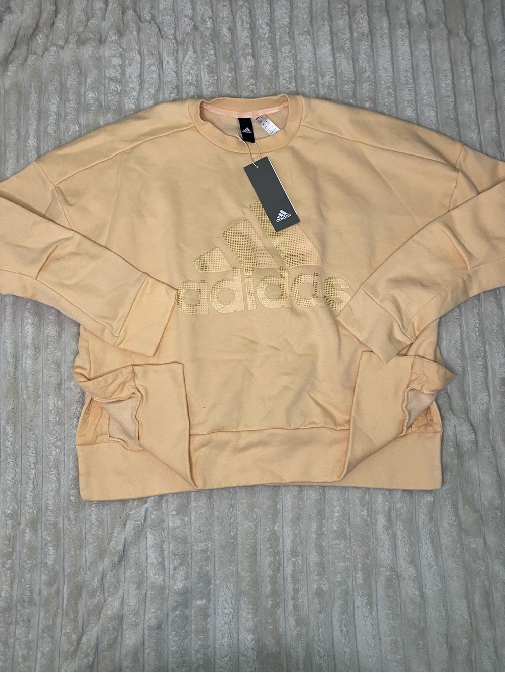 Adidas Peach Women's Crewneck Sweater with a Split Side